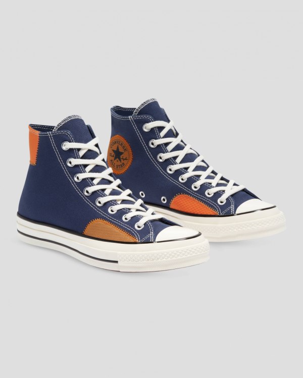 Converse Chuck 70 Ripstop Blå Sko Danmark - Converse Høje Sneakers Herre - 01937CZEW